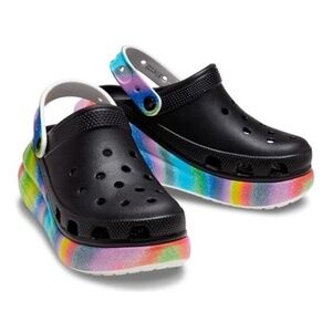 CROCS Classic Crush Rainbow Spray Dye Clogs Size 10